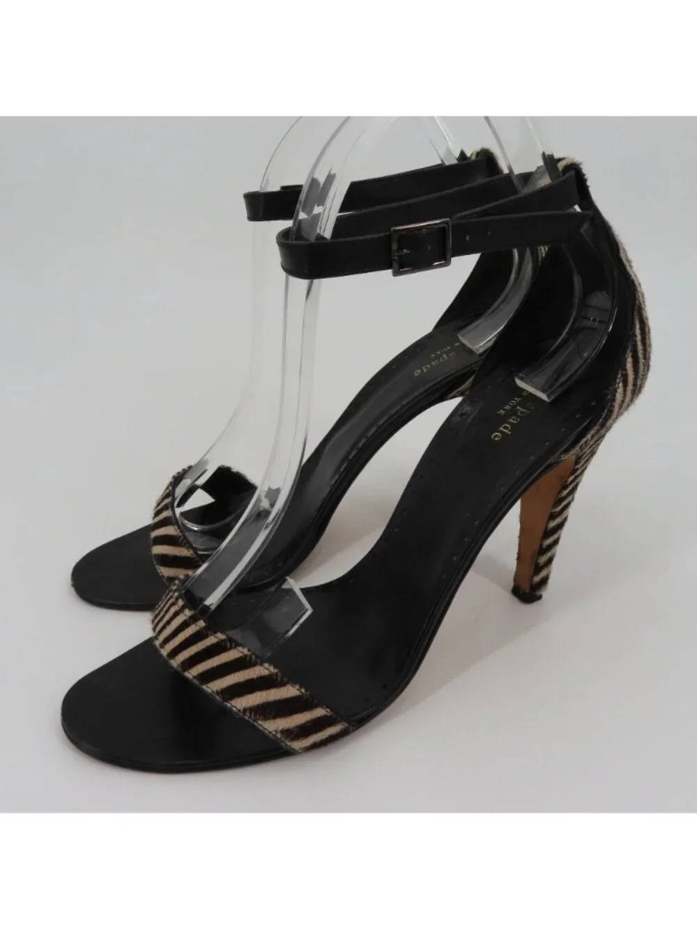 Kate Spade New York Womens 10 Animal Zebra Print Hair Open Toe High Heels
